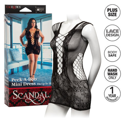 CALEXOTICS - PEEK-A-BOO MINI DRESS PLUS SIZE
