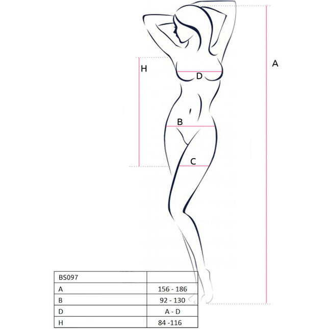 PASSION - BS097 BLACK BODYSTOCKING ONE SIZE