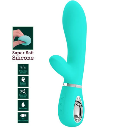 PRETTY LOVE - THOMAS MULTIFUNCTION G-SPOT VIBRATOR AQUA GREEN
