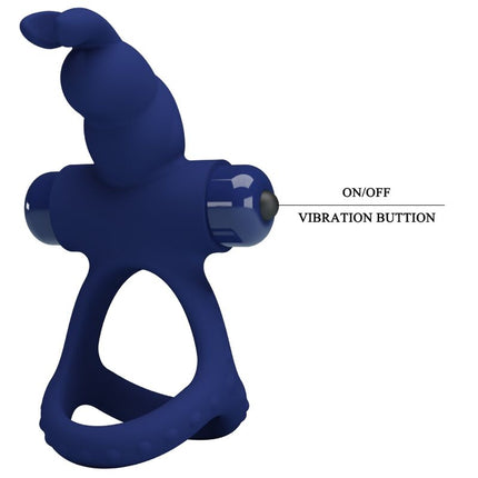 PRETTY LOVE - LUCHITO DOUBLE VIBRATING RING RABBIT BLUE