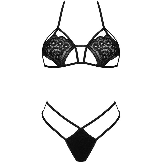 LIVCO CORSETTI FASHION - JIMENA LC 20216 BRA + THONG BLACK ONE SIZE