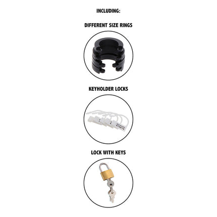 HIDDEN DESIRE - EXTREME CHASTITY COCK CAGE SILICONE SIZE L BLACK