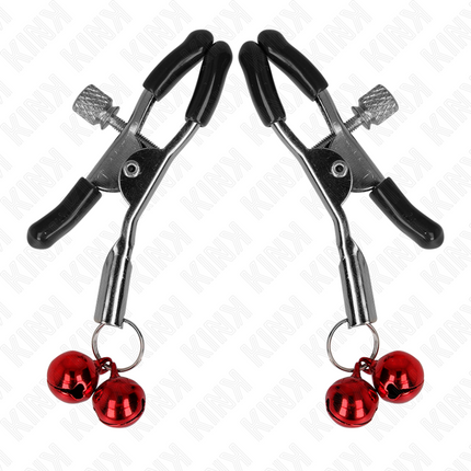 KINK - DOUBLE BELL NIPPLE CLAMP RED 6 CM