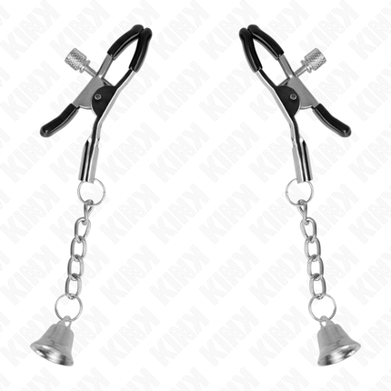 KINK - SILVER BELL PENDANT NIPPLE CLAMPS 6 CM