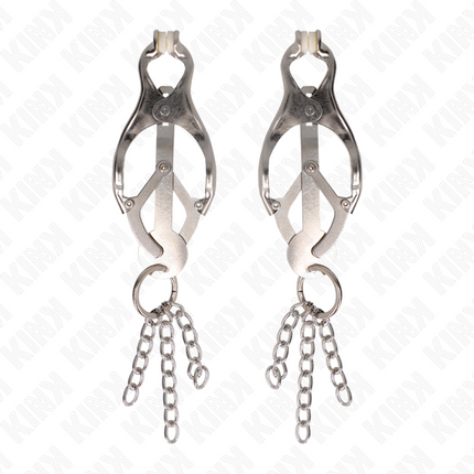 KINK - JAPANESE CLOVER NIPPLE CLAMPS WITH LITTLE CHAINS SILVER