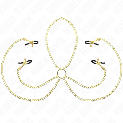 KINK - 4 NIPPLE AND CLIT CLAMPS ADJUSTABLE GOLD