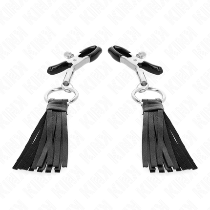 KINK - LEATHERETTE TASSEL NIPPLE CLAMPS 6 CM