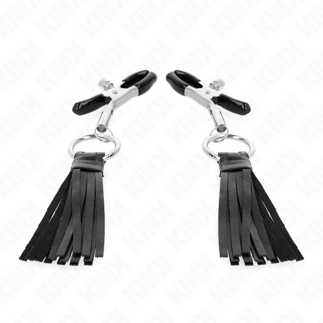 KINK - LEATHERETTE TASSEL NIPPLE CLAMPS 6 CM