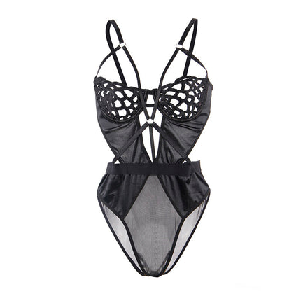SUBBLIME - 954055 SEXY LACE BODYSUIT BLACK S/M