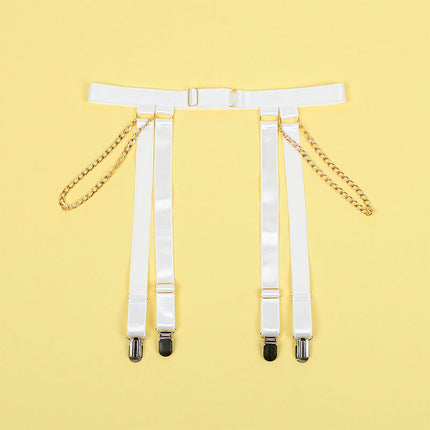 SUBBLIME - 954291 BODY WITH CHAINS + GARTER BELT WHITE L/XL
