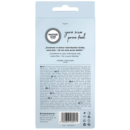 MISTER SIZE - CONDOMS SIZE XXL 64 MM (10 UNITS)