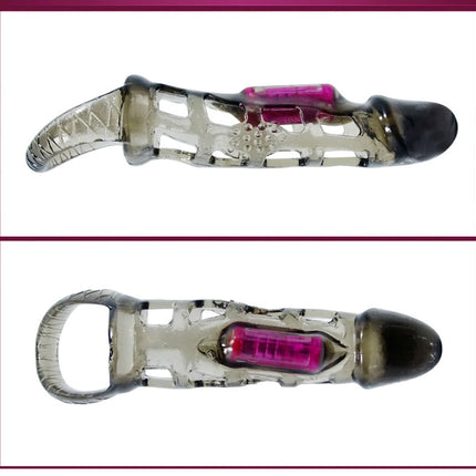 BAILE - PENIS EXTENSION SLEEVE WITH VIBRATION AND STRAP 13.5 CM