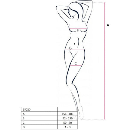 PASSION - WOMAN BS020 BODYSTOCKING BLACK ONE SIZE