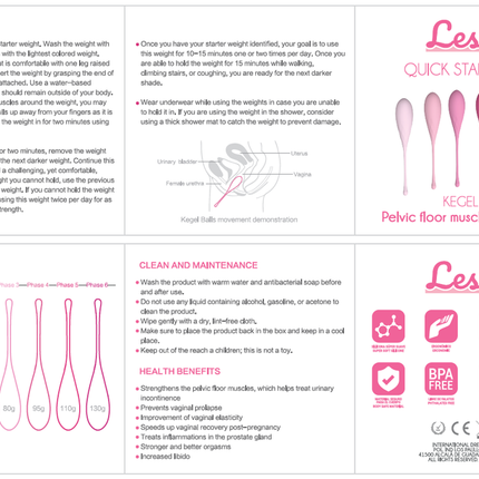 LESLIE - KEGEL FIT PELVIC MUSCLE TRAINING SET 6 WEIGHTS