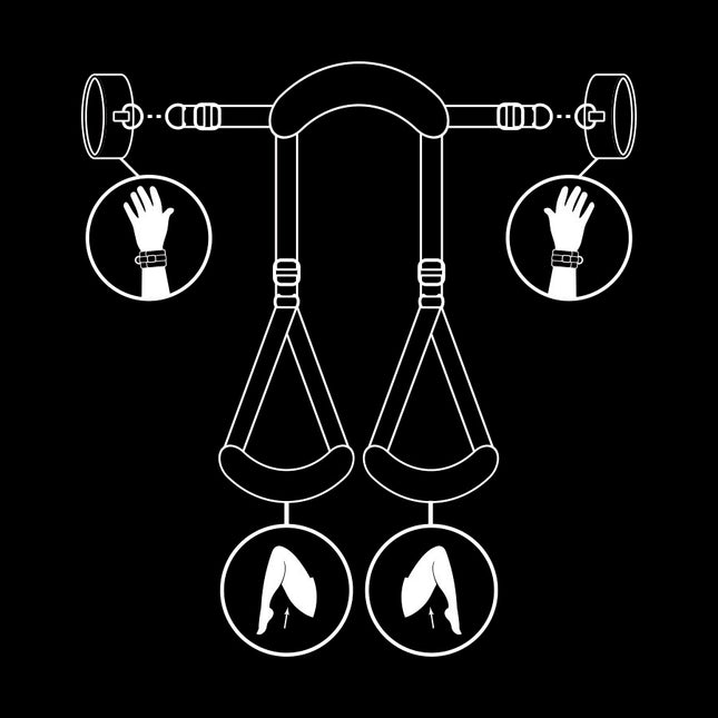 FETISH SUBMISSIVE - OPEN LEGS POSITION WITH NOPRENE LINING HANDCUFFS