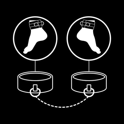 FETISH SUBMISSIVE - VEGAN LEATHER ANKLE CUFFS WITH NOPRENE LINING