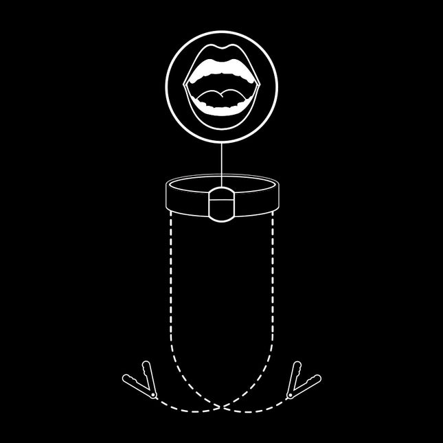 FETISH SUBMISSIVE - GAG RING WITH NIPPLE CLAMPS