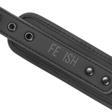 FETISH SUBMISSIVE - VEGAN LEATHER NECKLACE AND HANDCUFFS WITH NOPRENE LINING